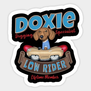 Buster Dachshund Low Rider Sticker